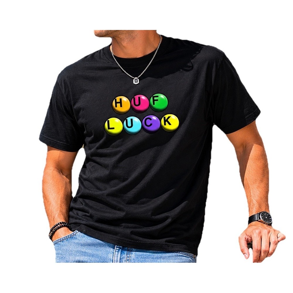 HUF Lucky Streak Graphic T-Shirt Mens Small Black Gambling Tee TS02398 NWT